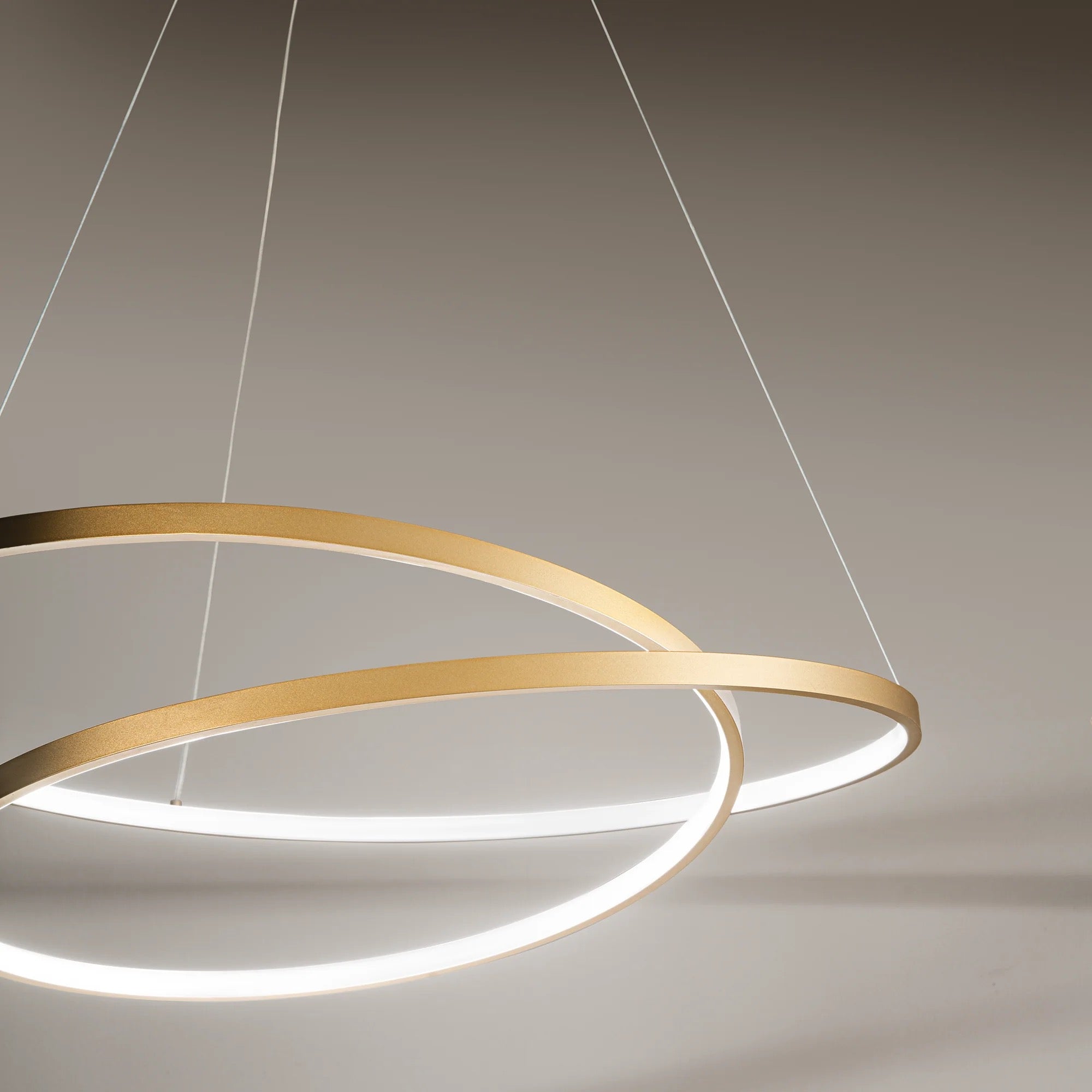 SOSPENSIONE LED LIEVE ORO 60W 8000LM CCT 80X11,2X150CM